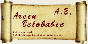 Arsen Belobabić vizit kartica
